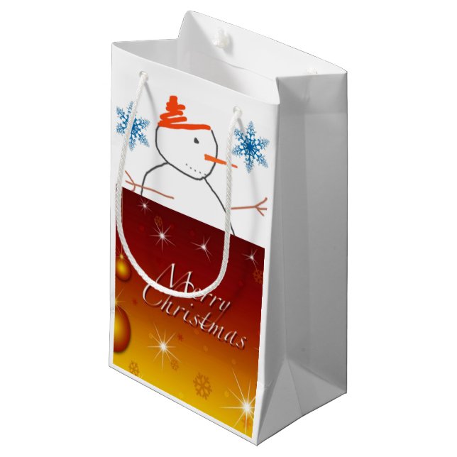 Gift Bag Christmas Snowman (Front Angled)