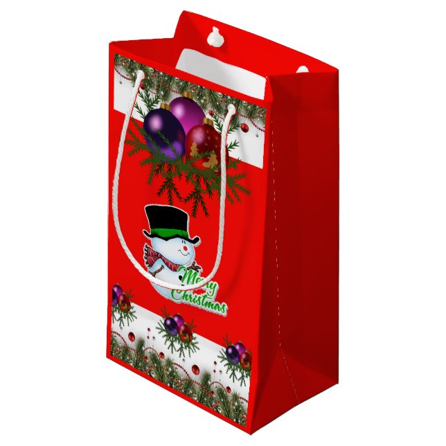 Gift Bag Christmas Snowman (Front Angled)