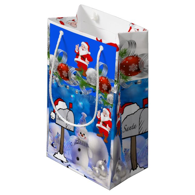 Gift Bag Christmas Snowman (Front Angled)