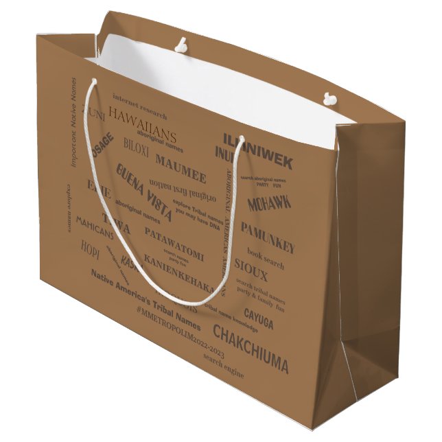 Gift Bag / First Nation Tribal Names/ mmetropolim (Back Angled)