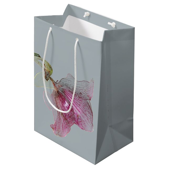 Gift Bag Flower Design Medium Matte (Front Angled)