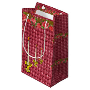 Gift Bag Red Floral Candles