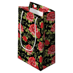 Gift Bag-Red Rose Print Small Gift Bag