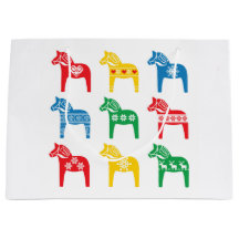 GIFT BAG SCANDINAVIAN DALA HORSE DESIGN