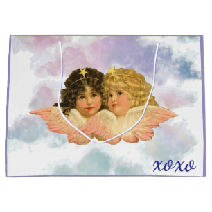 GIFT BAG TWIN ANGELS IN PASTELS 