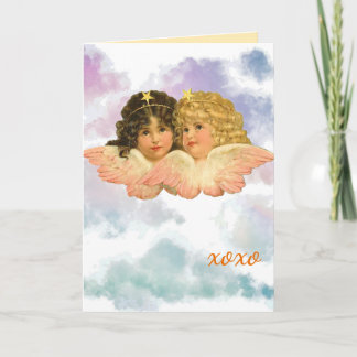 GIFT BAG TWIN ANGELS IN PASTELS  CARD