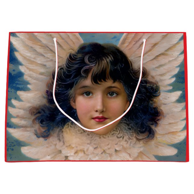 GIFT BAG VINTAGE ANGELS IN REDS AND BLUES (Front)