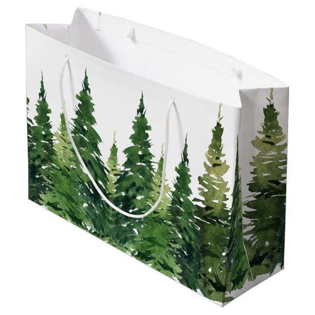 Gift Bag - Watercolor Forest (Back Angled)
