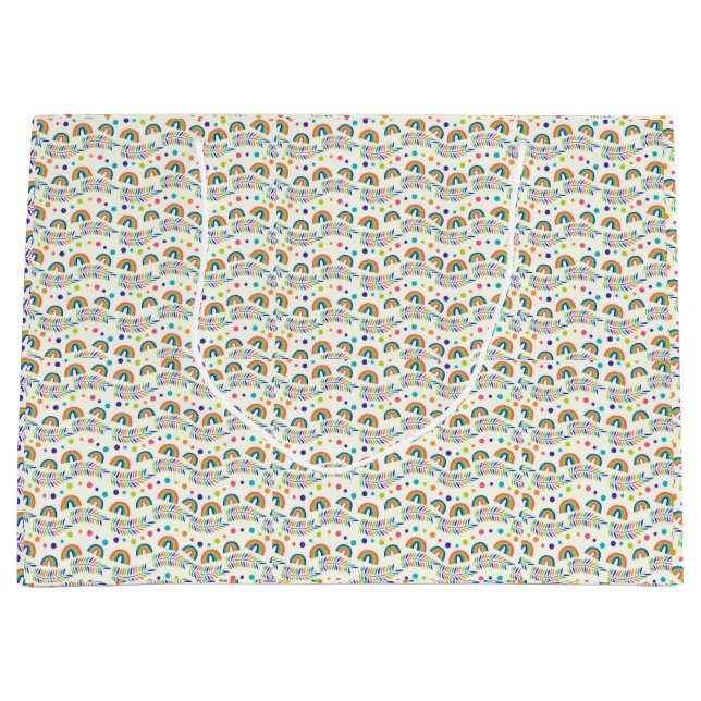 Gift bag with a colourful rainbow pattern  (Front)