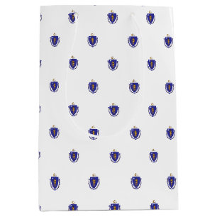 Gift Bag with flag of Massachusetts State, USA