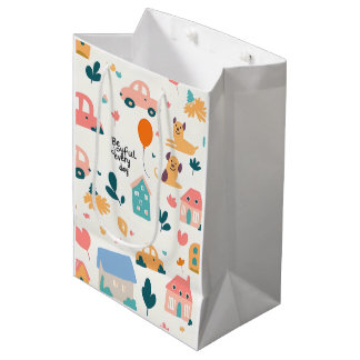 Gift Bag with simple colourful patterns 