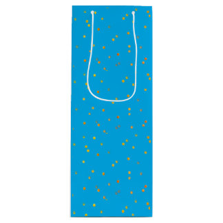 Gift Bags - Blue with Gold Polka Dots