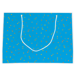Gift Bags - Blue with Gold Polka Dots