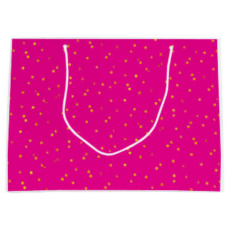 Gift Bags - Pink with Gold Polka Dots
