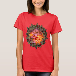 Gift Bow Holly Wreath Christmas Holiday  T-Shirt