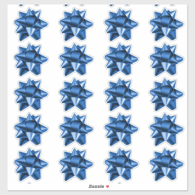 Gift Bow | Stickers | 20 per sheet | Blue (Sheet)