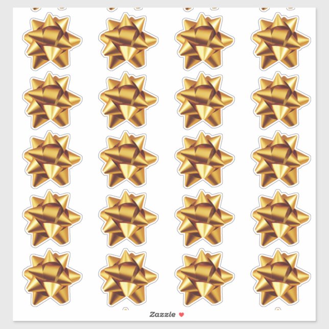 Gift Bow | Stickers | 20 per sheet | Gold (Sheet)