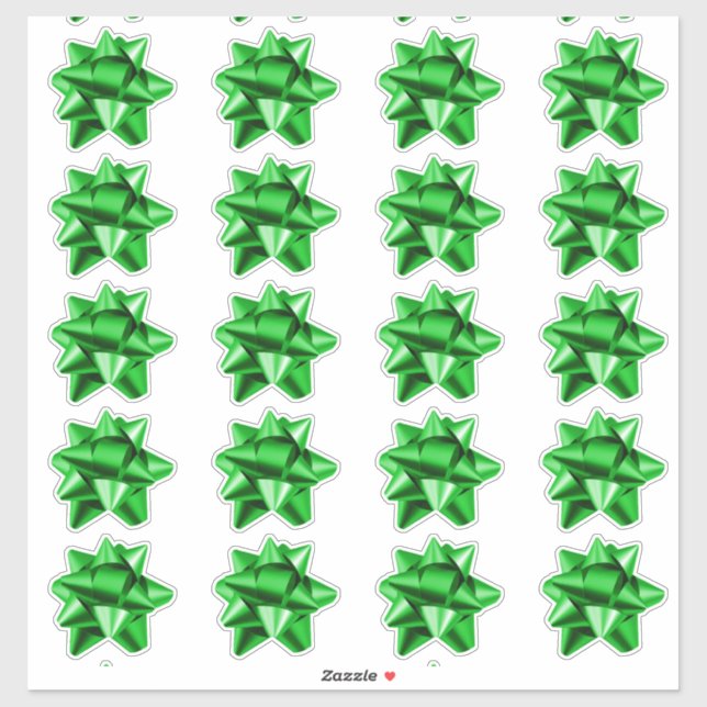 Gift Bow | Stickers | 20 per sheet | Green (Sheet)