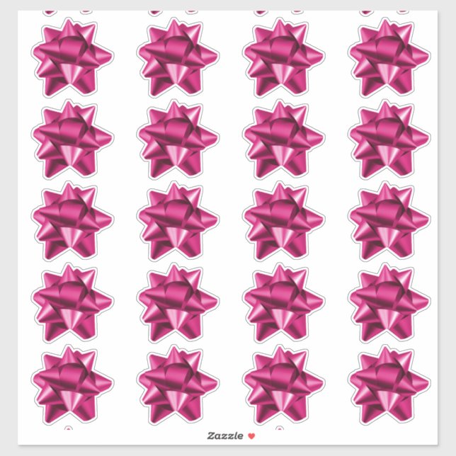 Gift Bow | Stickers | 20 per sheet | Pink (Sheet)