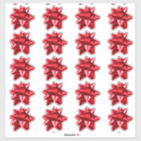 Gift Bow | Stickers | 20 per sheet | Red