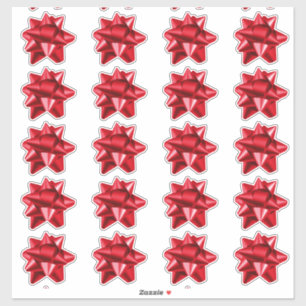 Gift Bow   Stickers   20 per sheet   Red