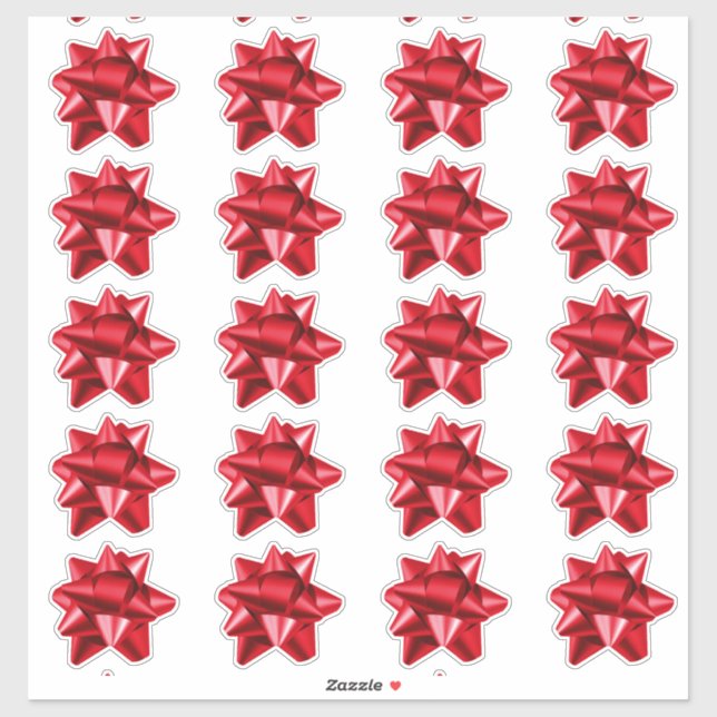 Gift Bow | Stickers | 20 per sheet | Red (Sheet)
