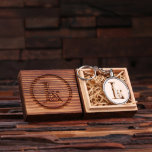 Gift Box and Ivory Acrylic Monogram Keychain<br><div class="desc">Monogrammed Key Chain comes with personalized wood gift box in 12 vibrant colours.</div>