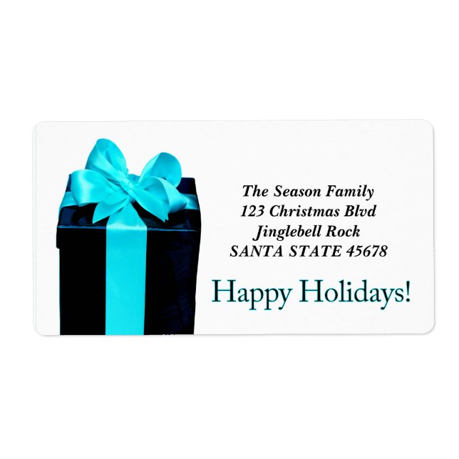 Gift Box Happy Holidays address label (Front)