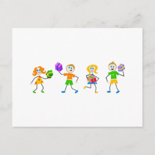 Gift Box Kids Postcard