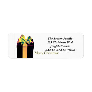 Gift Box Merry Christmas address label