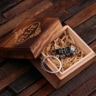 Gift Box & Silver Classic Monogram Steel Keychain