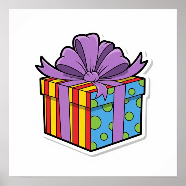 Gift Box Sticker Poster (Front)