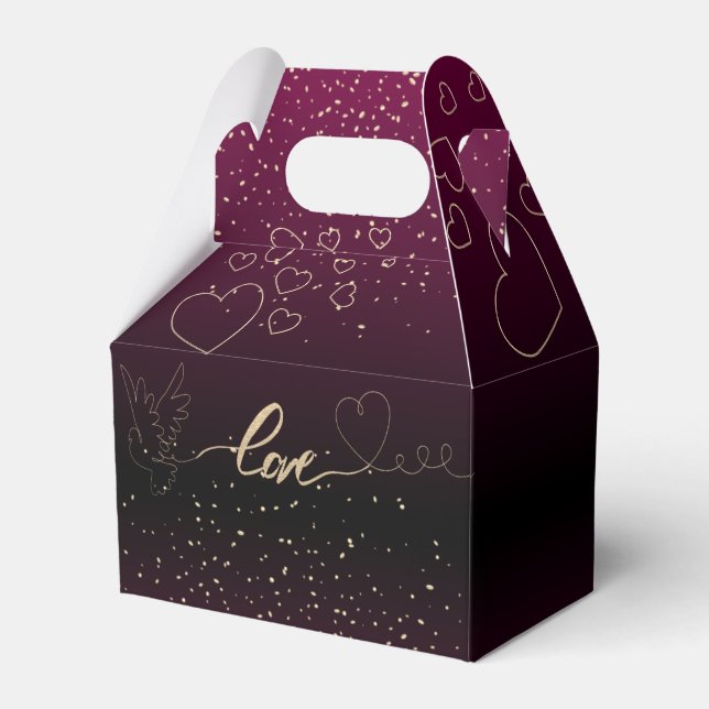 Gift Box with Dove and Hearts (Front Side)