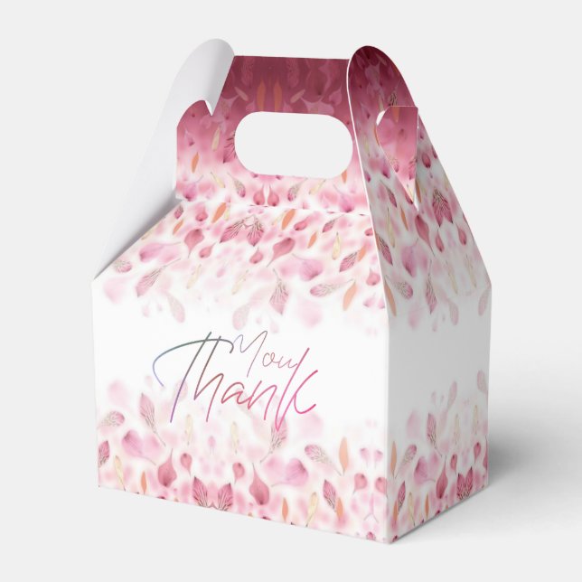 Gift Box with Flower Leaves with Thanks (Front Side)