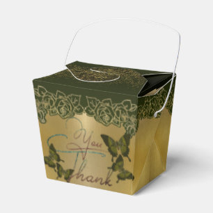Gift Box with Golden Thanks with Roses