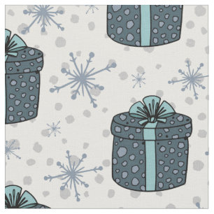 Gift Boxes And Snowflakes  Fabric