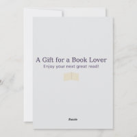 Gift Card for Book Lovers – Elegant Literary Desig