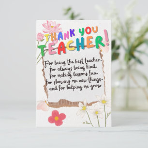 Gift card for teachers