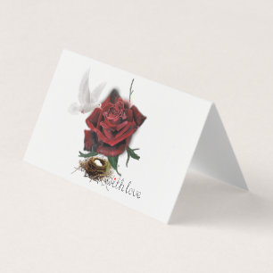 Gift Card Red Rose Dove Love