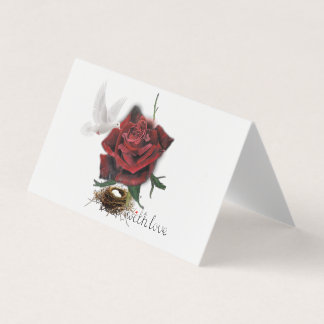 Gift Card Red Rose Dove Love