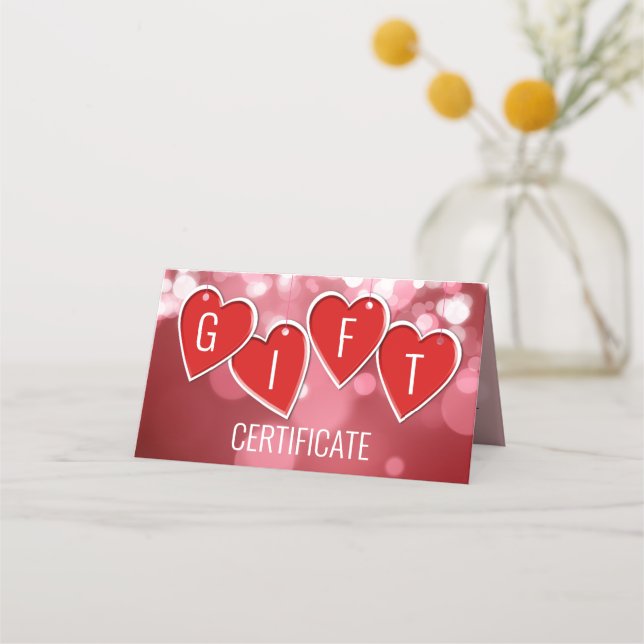 Gift Card Valentine's Day Love Red Hearts (Front)