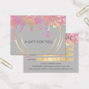 Gift Certificate Beauty Hair Makeup Drip Holograph