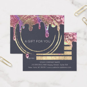 Gift Certificate Beauty Hair Makeup Gold Drips
