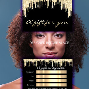 Gift Certificate Black Gold Eyelash Makeup Hair