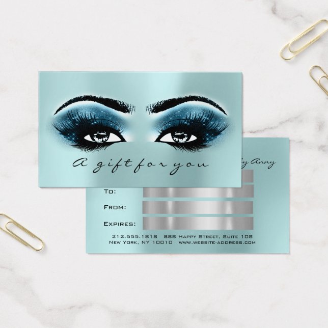 Gift Certificate Blue water Gold Lashes Makeup (Office)