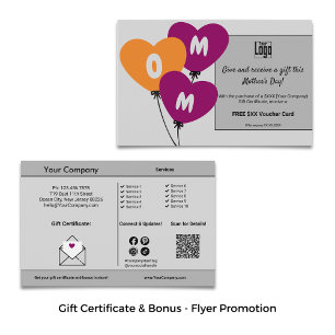 Gift Certificate & Bonus Mother's Day Promotion  Flyer