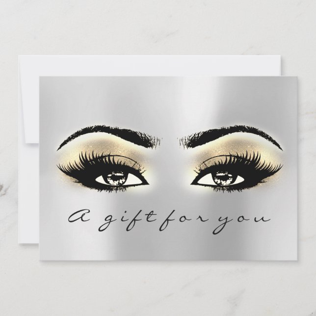 Gift Certificate Brown Eye Gold Lash Beauty Makeup (Front)