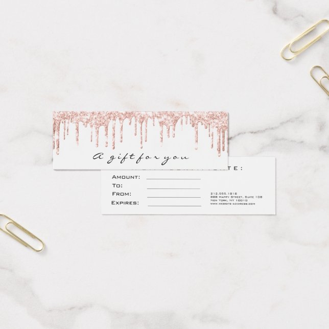 Gift Certificate Drips Sparkly White  Makeup Small (Office)