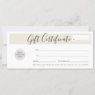 GIFT CERTIFICATE elegant business voucher ivory Invitation