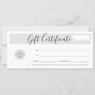 GIFT CERTIFICATE elegant chic business voucher Invitation